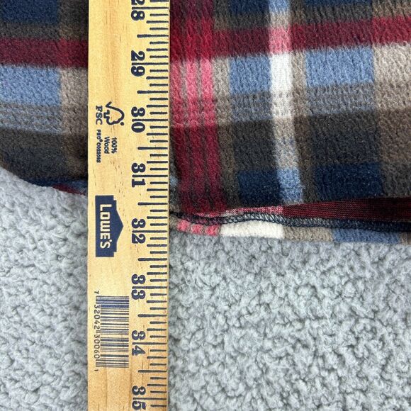 Roper Fleece Shirt Long Sleeve Button Up Mens 2XL Red Blue Plaid Front Pockets - Picture 6 of 8